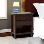 Amherst Solid Wood 24" Nightstand Table - Russet Brown