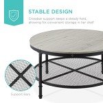 Rustic Industrial 2-Tier Round Coffee Table