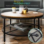 Rustic Industrial 2-Tier Round Coffee Table