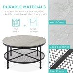 Rustic Industrial 2-Tier Round Coffee Table