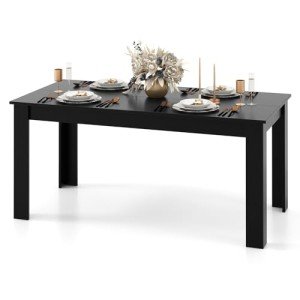 Giantex 6-Person Rectangular Dining Table, Black