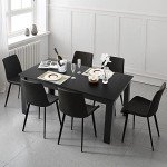 Giantex 6-Person Rectangular Dining Table, Black