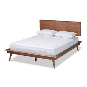 Queen Platform Bed in Ash Walnut Finish