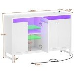 Aheaplus LED Sideboard Buffet Cabinet with Power Outlet