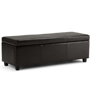SIMPLIHOME Avalon 48" Rectangle Storage Ottoman Bench