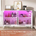Aheaplus LED Sideboard Buffet Cabinet with Power Outlet