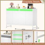 Aheaplus LED Sideboard Buffet Cabinet with Power Outlet