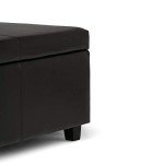 SIMPLIHOME Avalon 48" Rectangle Storage Ottoman Bench