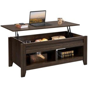 Lift Top Coffee Table with Hidden Storage – Espresso