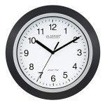 10-Inch Self-Setting Analog Wall Clock in Black/Silver