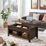 Lift Top Coffee Table with Hidden Storage – Espresso
