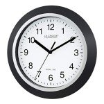 10-Inch Self-Setting Analog Wall Clock in Black/Silver