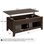 Lift Top Coffee Table with Hidden Storage – Espresso