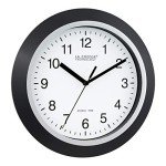10-Inch Self-Setting Analog Wall Clock in Black/Silver