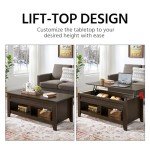 Lift Top Coffee Table with Hidden Storage – Espresso