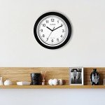 10-Inch Self-Setting Analog Wall Clock in Black/Silver