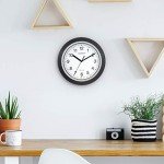 10-Inch Self-Setting Analog Wall Clock in Black/Silver