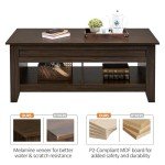 Lift Top Coffee Table with Hidden Storage – Espresso