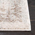 Ivory & Taupe Distressed Oriental Area Rug 9' x 12