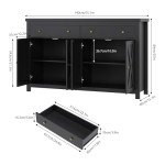 Stylish Black Sideboard Buffet Cabinet with Storage