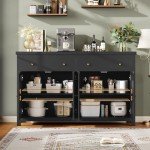 Stylish Black Sideboard Buffet Cabinet with Storage
