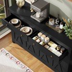 Stylish Black Sideboard Buffet Cabinet with Storage