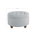 Blue HomePop Ottoman in One Size