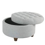 Blue HomePop Ottoman in One Size