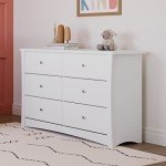 Stork Craft Crescent White 6-Drawer Dresser