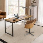 CubiCubi Brown Modern Laptop Desk for Home Office