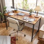 CubiCubi Brown Modern Laptop Desk for Home Office