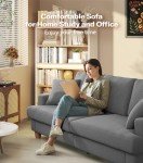 Modern 87in Grey Sofa with Extra Deep Seats