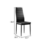 Set of 4 Black Leather Dining Chairs