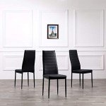 Set of 4 Black Leather Dining Chairs