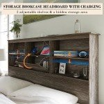 King Size Wooden Bed Frame with Storage Headboard