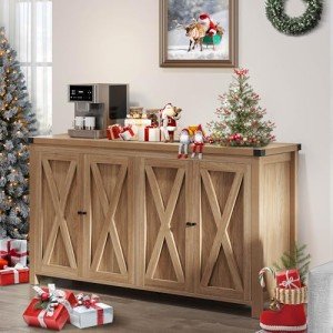 YITAHOME Farmhouse Buffet Cabinet with Adjustable Shelves