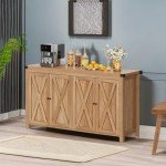 YITAHOME Farmhouse Buffet Cabinet with Adjustable Shelves
