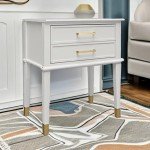 CosmoLiving White Wood End Table by Cosmopolitan