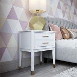 CosmoLiving White Wood End Table by Cosmopolitan