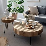 Modern Farmhouse 2-Piece Round Coffee Table Set