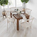 Rustic Brown Solid Wood Dining Table for Four