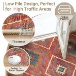 Washable 5x7 Non-Slip Area Rug - Red/Orange