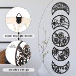 5-Piece Boho Moon Phase Wall Art Set