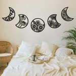 5-Piece Boho Moon Phase Wall Art Set