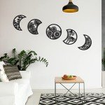 5-Piece Boho Moon Phase Wall Art Set