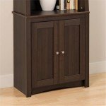 Espresso 6-Tier Slant-Back Bookcase with Doors