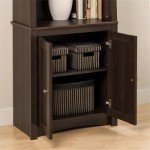 Espresso 6-Tier Slant-Back Bookcase with Doors