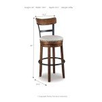 Brown Pub Height Swivel Bar Stool by Ashley