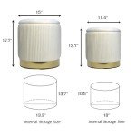 YYW HOME Modern Round Storage Ottomans - Set of 2
