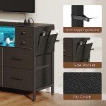 Rolanstar LED Bedroom Dresser with Power Outlets